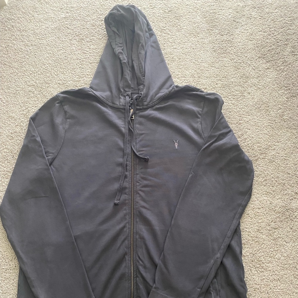 All Saints Mens XL Zip Up Hoodie